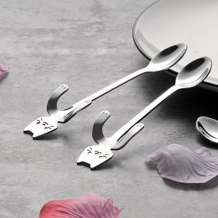 Cat tea spoons 2 pcs. SILVER