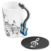 Music Gift Duo - Music mug ELECTRIC GUITAR BLUE + coaster 