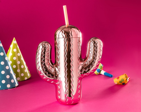 Party cactus bottle with straw