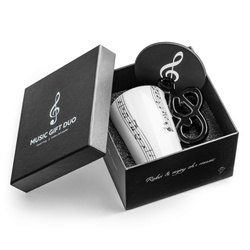 Music Gift Duo - Music mug TREBLE CLEF + coaster 