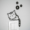 Sleepy Kitty Cat - Switch/ Wall Sticker