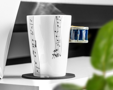 Music Gift Duo - Music mug DRUM blue+ coaster