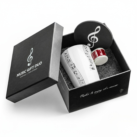 Music Gift Duo - Music mug FLUTE + coaster 