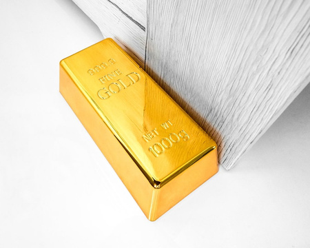 Gold bullion - door stopper 