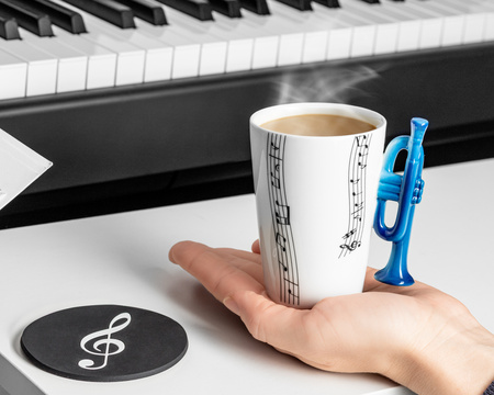 Music Gift Duo - Music mug TRUMPET + coaster
