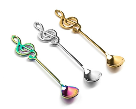 Metal tea spoons MUSIC CLEF 3 pcs