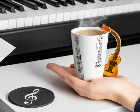 Music Gift Duo - Music mug CLASSIC GUITAR + coaster