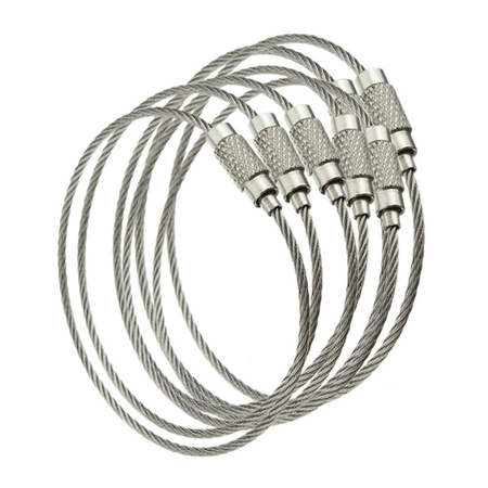 Stainless steel wire keychain 5 pcs