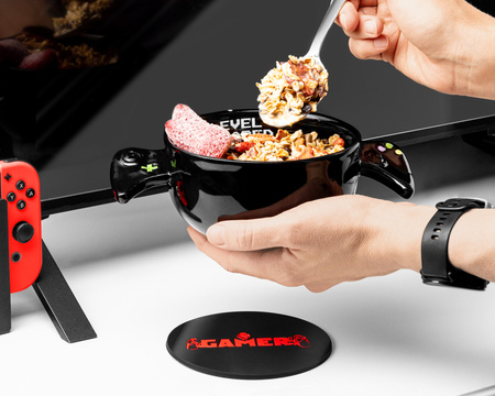 Gamer bowl with silicone coaster gift set